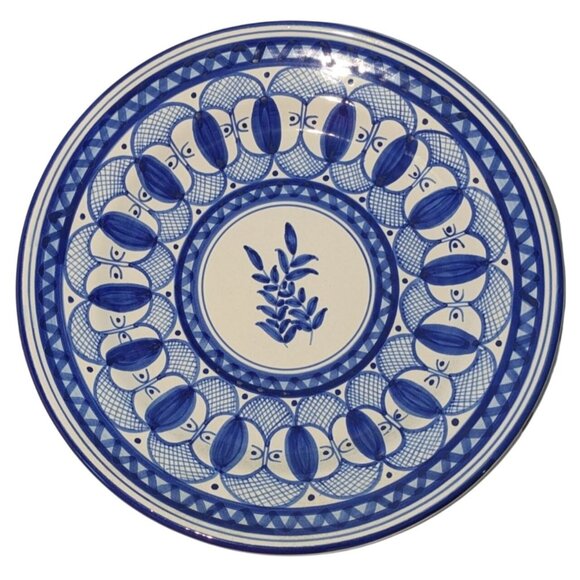 Hand-Painted Spanish Ceramic Wall Plate Ladies Faces Olive Motif Artespana Figrs - Picture 1 of 12